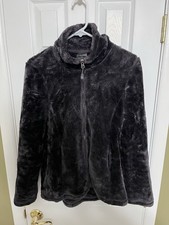 32 Degrees Heat women Zip With Pockets Warm Soft Fleece Dark Purple Jacket sz M