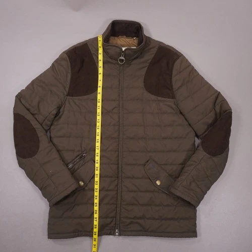 Barbour Quilted Shooting Jacket Full Zip Mens Medium Brown Pockets image 10