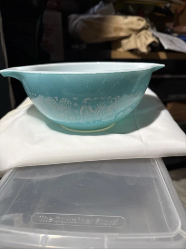 Pyrex #442 Amish Butterprint 1 1/2 Quart Bowl 1.5 QT Turquoise Cinderella EUC