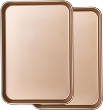 2 Pack 14 X 10 Inches Quality Baking Sheet Pan, Slick Carbon Steel Baking Sheet