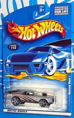 Hot Wheels 2001 Mainline Release #112 Mustang Mach 1 Mtflk Silver w/ PR5s