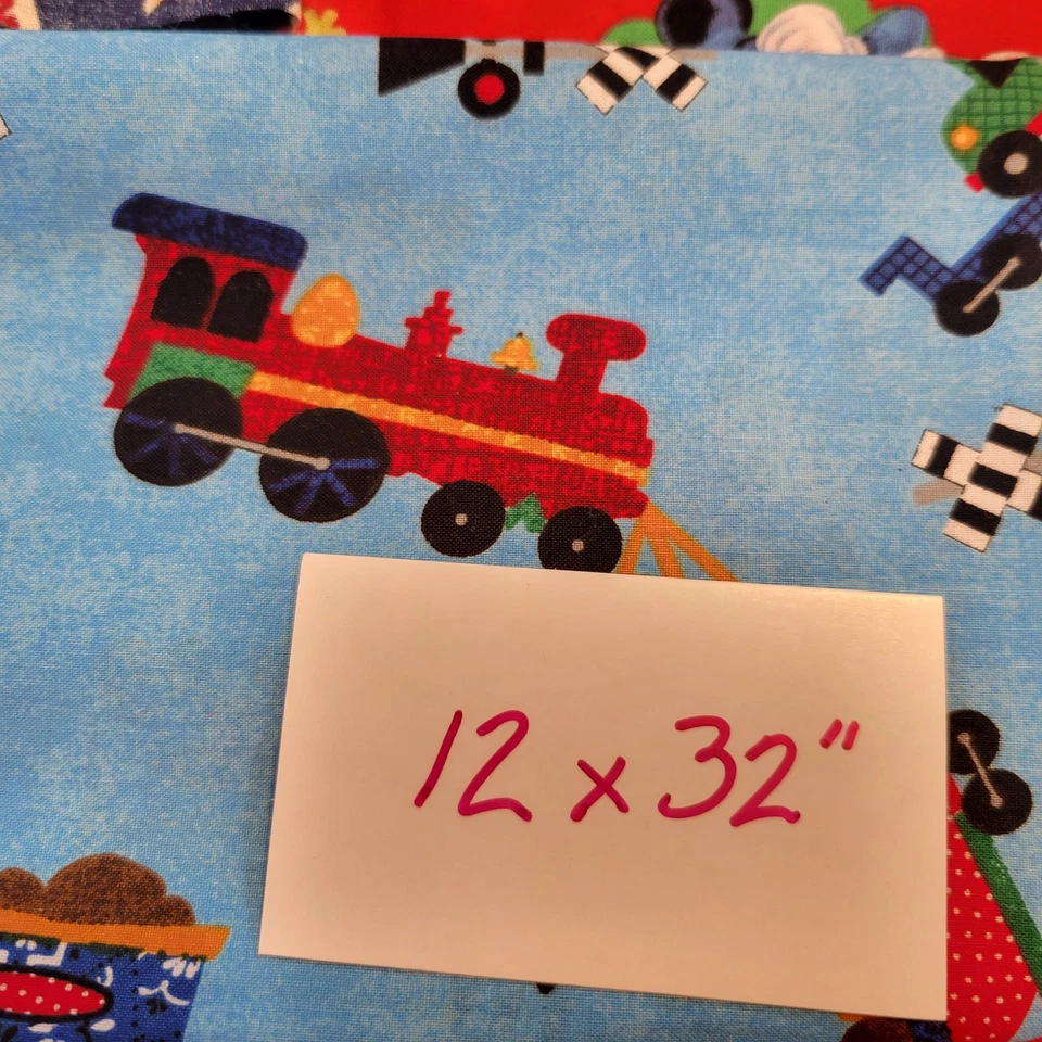 Cotton Fabric 7 Pc Christmas Santa Angel Train Floral Mix Disney Brand Holiday - Image 4 of 4