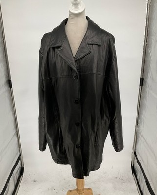Wilsons Leather Pelle Studio Black Leather Button-Up Jacket Size 3X