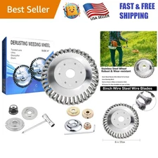 Unbreakable 8-Inch Steel Wire Trimmer Head with Universal Adapters for Lawn Care