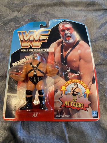 WWF WWE Demolition Ax HASBRO Blue Card Slight Crac...