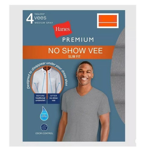 Hanes Premium Mens No Show Vee S Small 