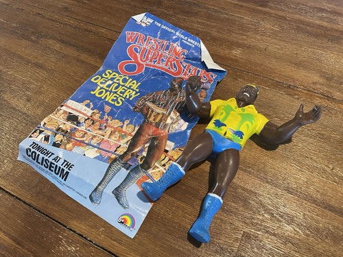 SD Jones WWF WWE Action 8 Figure Poster Insert Tit...