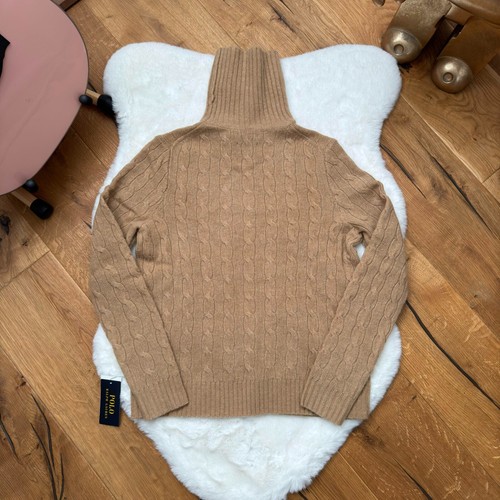 Polo Ralph Lauren Wool Cashmere Cable Roll Neck Jumper Brown sizes XS S M L XL - Picture 22 of 23