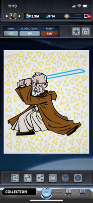 Topps Star Wars Card Trader 2017 OBI-WAN KENOBI Attitude Gold Epic 100cc