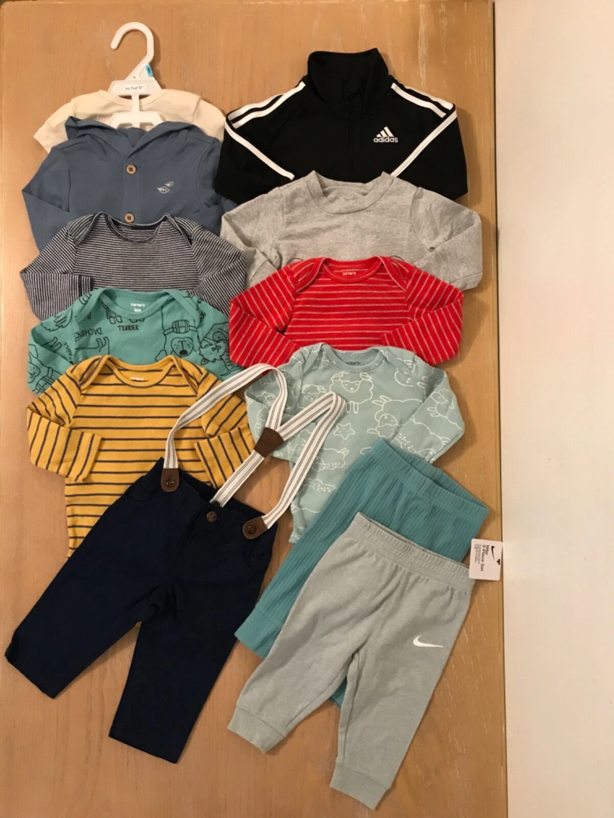 Carter's, Nike, Adidas, Infant Boys Clothing Lot of 13 (4 New) Size 6 Months