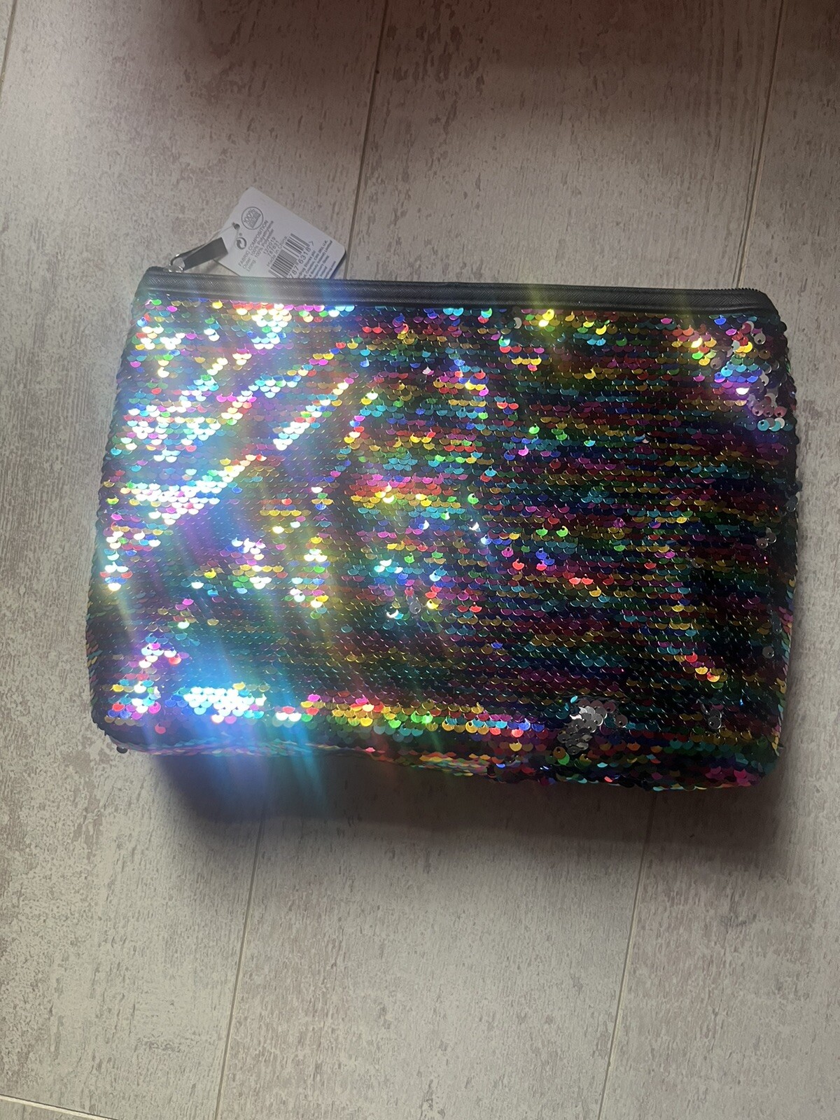 Large Rainbow Sequin Wash bag eBay