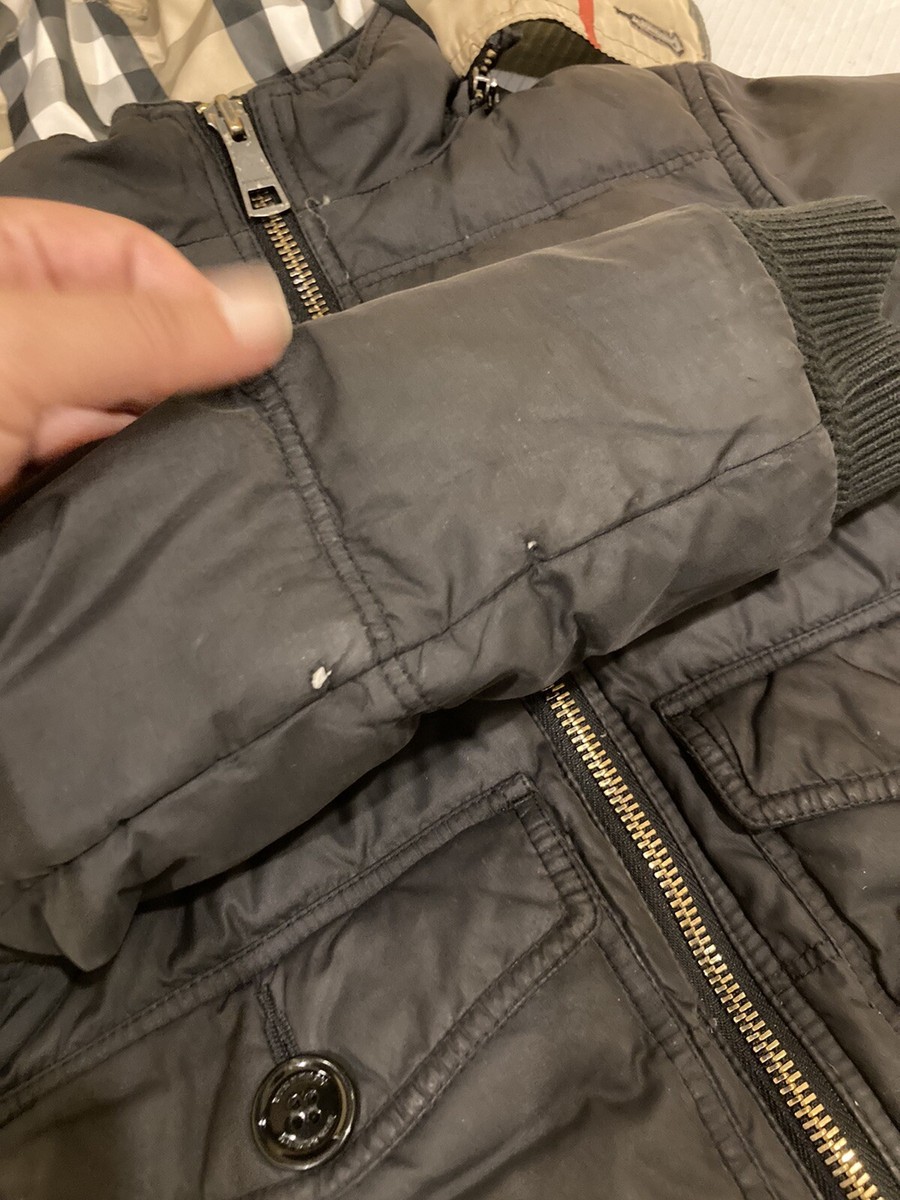 Burberry Boys Black Down Puffer Winter Coat Jacket Hooded