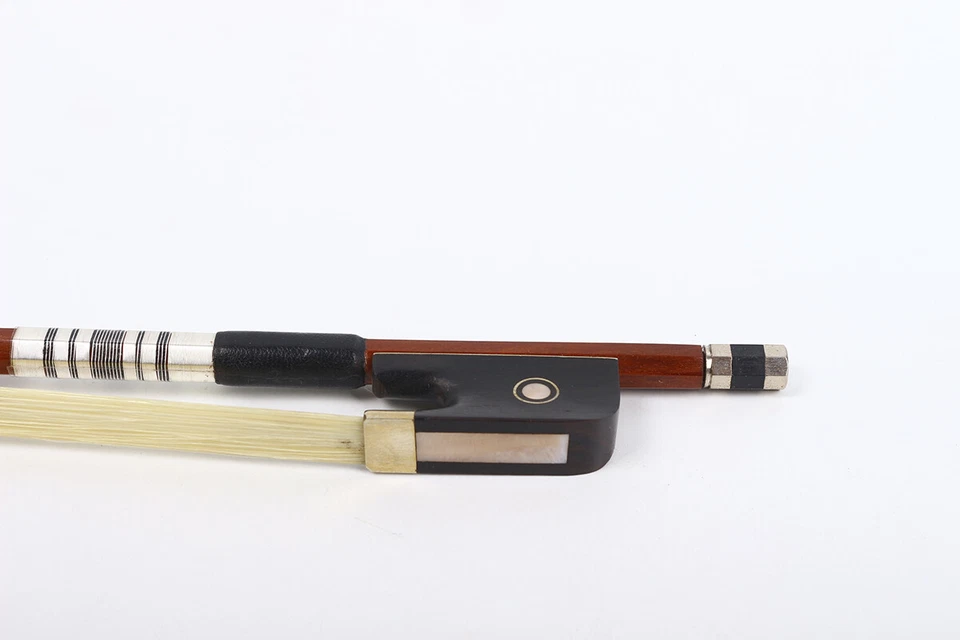 Viola Bow 4/4 Brazilwood Ebony Frog with Natural Horsehair Pearl eyes inlaid - Image 4 of 4