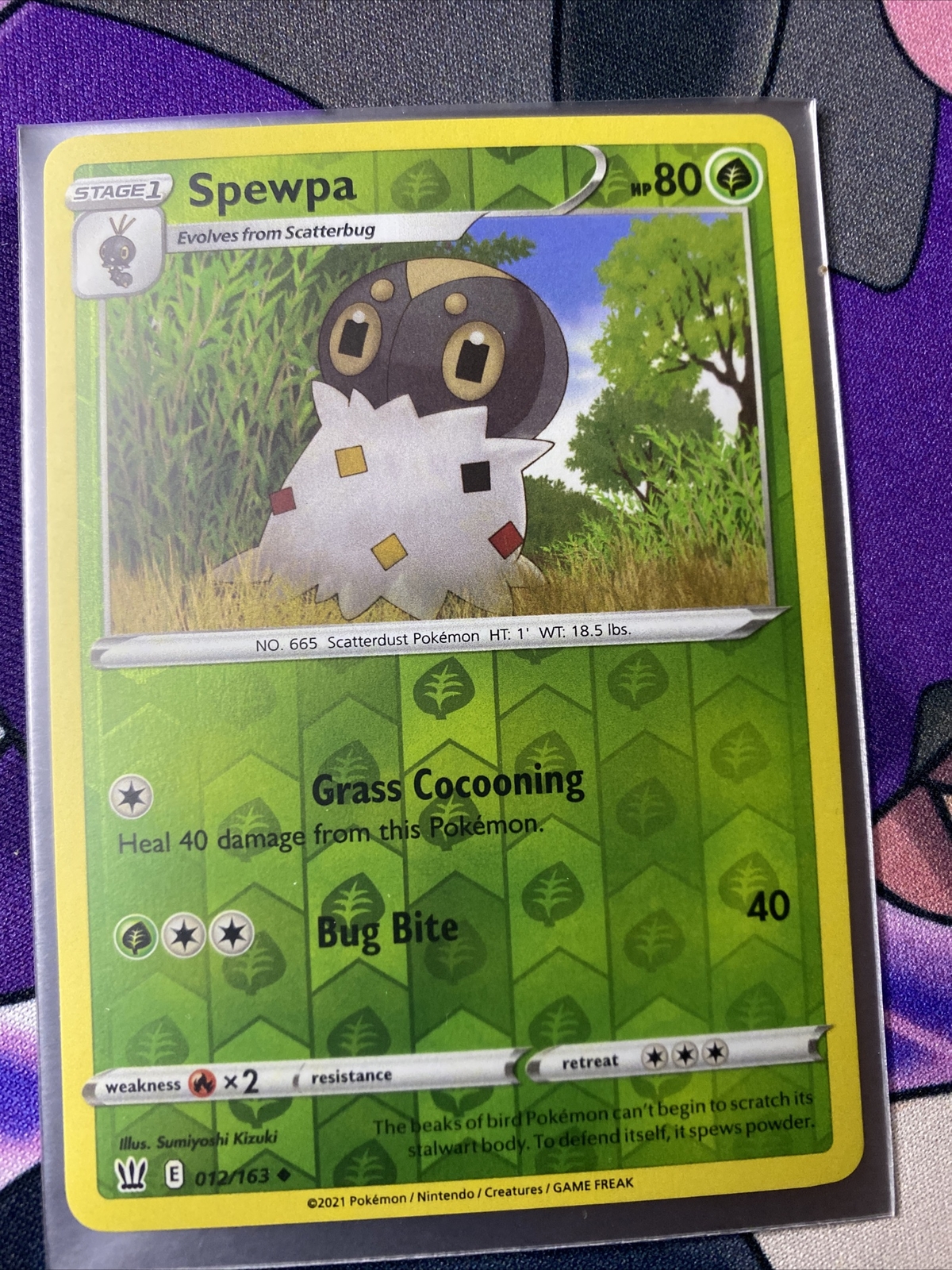 Pokemon TCG Battle Styles Reverse Holo Spewpa 12/163
