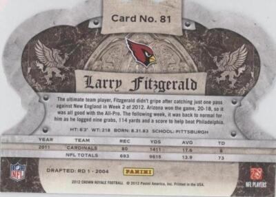 2012 Crown Royale Larry Fitzgerald #81 for sale | eBay