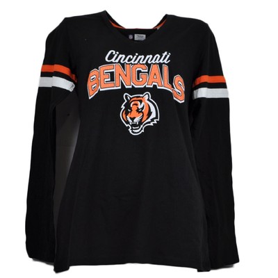 NFL Cincinnati Bengals Womens Tshirt Tee Ladies V Neck Black Long Sleeve | eBay