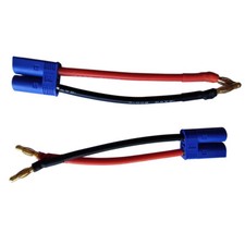 2pcs Male EC5 to 4.0mm Bullet Plug Connector RC Charger Cable 100mm 12AWG Wire