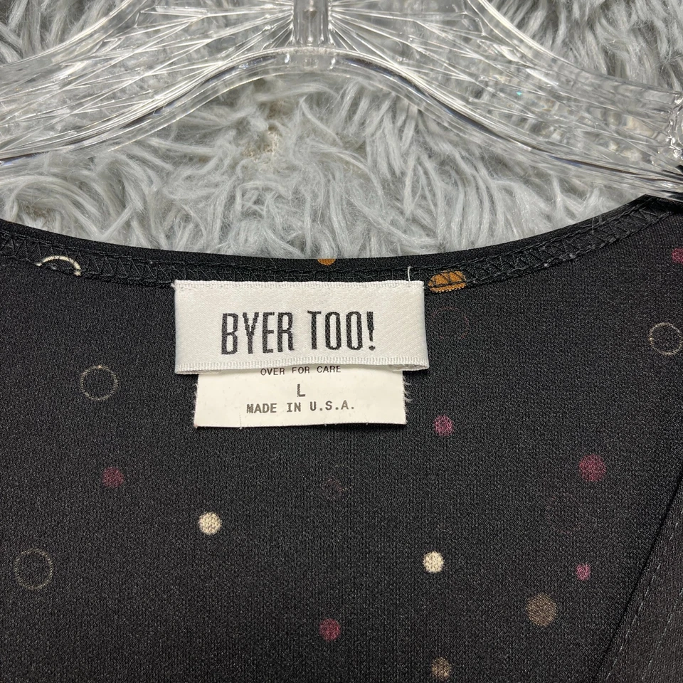 Vintage Byer Too! Vestido Midi Juniors L Punto Negro Bodycon Años 90 Grunge Gótico Y2K Foto 4 de 4