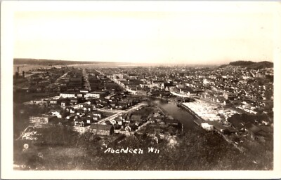 #ad Real Photo Postcard Aerial View of Aberdeen Washington $20.00