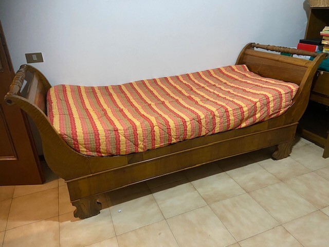 letto a barca In Noce Fine 800