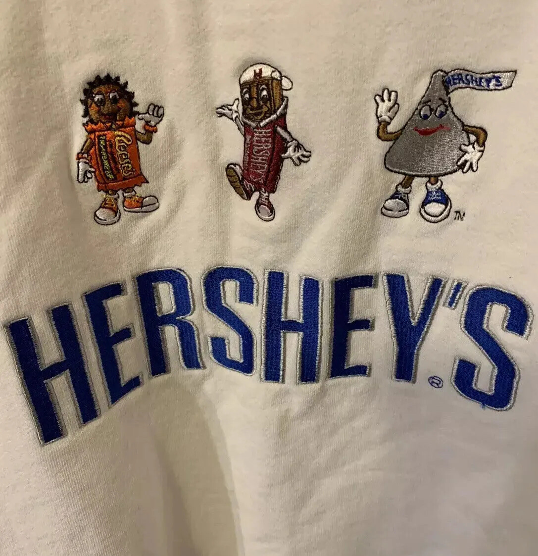 Vintage Hersheys Men's Sz L White Sweatshirt Jerzees