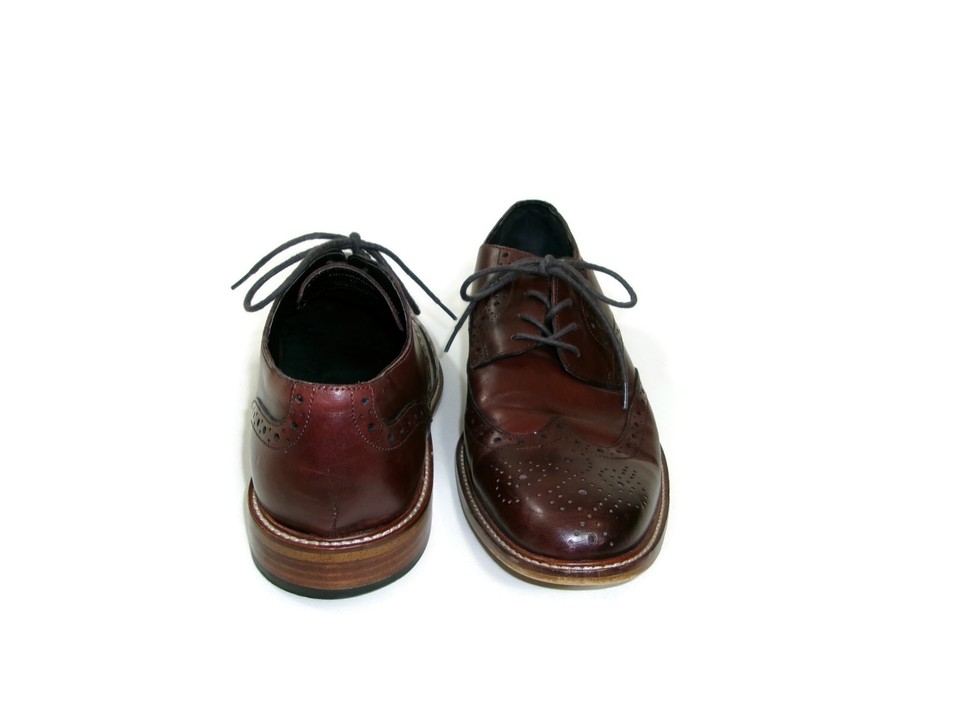 Mens Joseph Abboud Brown Leather Wingtip Derby Dress Shoe Size 12 M eBay