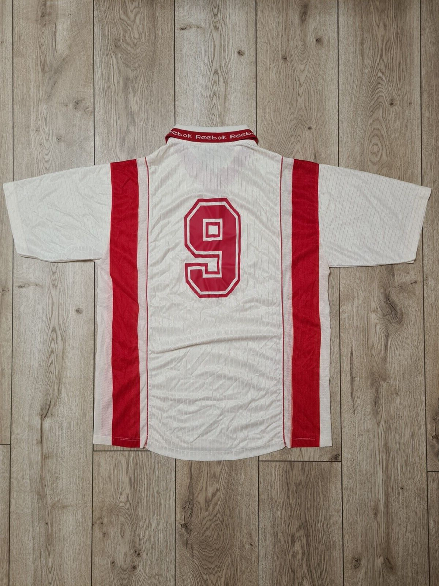 REEBOK RETRO VINTAGE 90s FOOTBALL SHIRT SOCCER JERSEY #9 WHITE