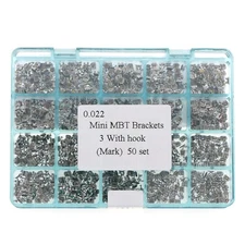 US 50 Sets Dental Orthodontic Metal Brackets MBT 022 3 With Hooks Size Mark
