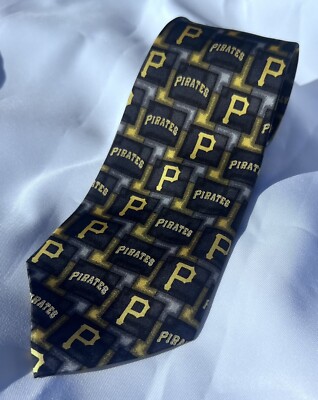 MLB By Eagle Wear Pittsburgh Pirates 100% Silk Mens Baseball Necktie