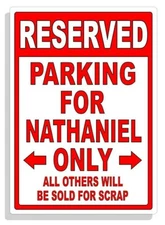 Personalized Parking Sign Wall Decal Metal Sign No Parking Customized NATHANIEL