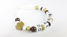 Personalized pacifier clip  Binky clip  Crown  Brown gold  Gender neutral gift