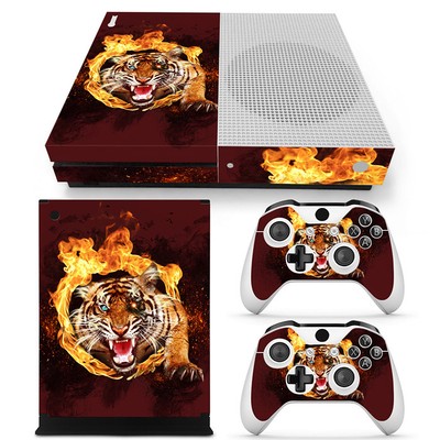 Xbox One S Console Skin Decal Sticker Tiger Animal + 2 Controller Design Set