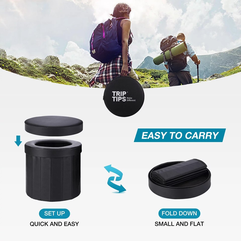 Portable Outdoor Emergency Toilet with Lid for Camping Car Travel Porta