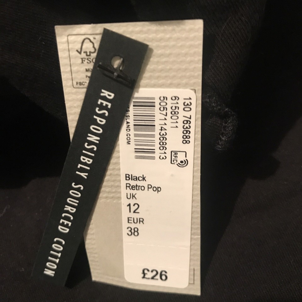 New River Island Black Tiered T Shirt Dress Size 12 Petite Rrp £26 eBay