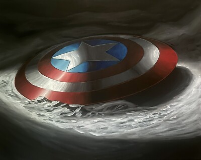 Cap s Shield.acrylic paintings on canvas hand painted