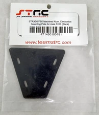 Machined Alum. Electronics Mounting Plate, Axial AX10 - Black - STRC#STA30497BK