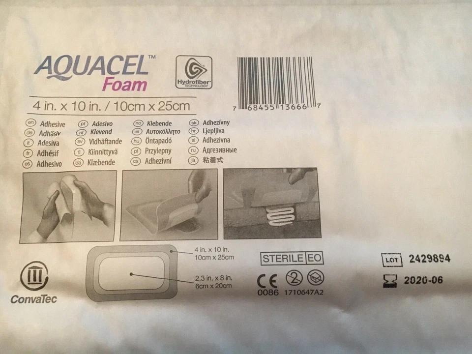 AQUACEL Adhesive Silicone Foam Dressing 4" x 10" Sterile - Image 3 of 3