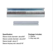 5/8" to 3/4 Inch w/Step Key Gas Engine Pulley Crank Shaft Sleeve Adapter