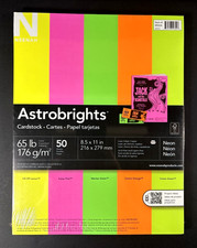 Astrobrights Color Cardstock  Assortment, 65 lb, Assorted 50/Pack Neon Free Ship