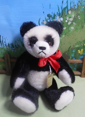 Vintage Mohair German GRISLY Panda Teddy Bear Growler - Germany, 9'',  Steiff