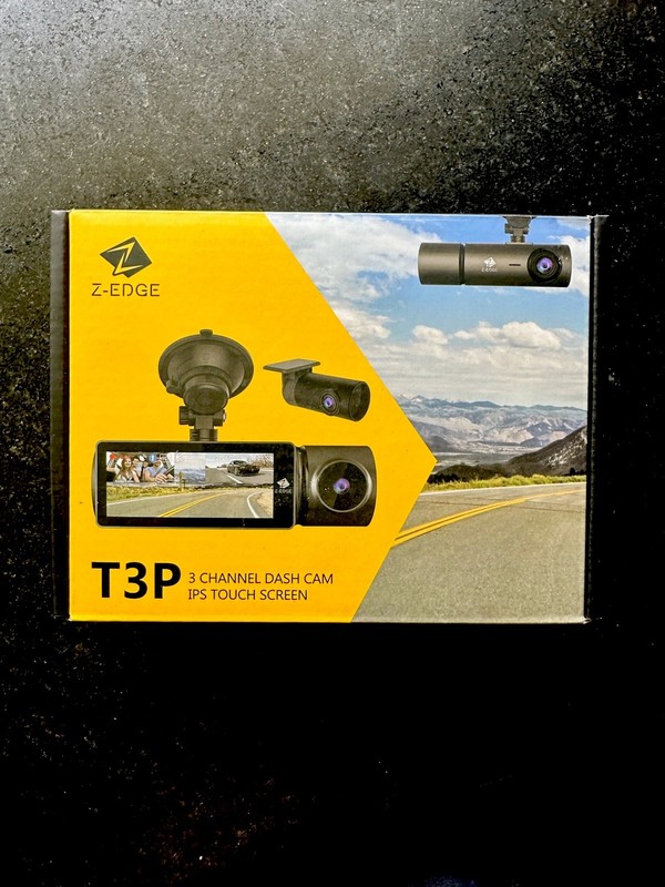 Z-Edge - T3P 3CH 4K Dash Camera, Front + Rear + Cabin, IPS Touch Screen 64Gb