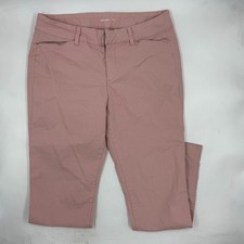 Old Navy Women's Pixie Pants Size 8 Pink Cotton Blend Slim Fit Straight Leg