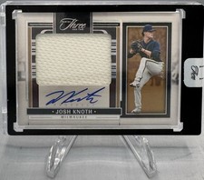 2024 Panini Three and Two Josh Knoth Prospect Jersey Auto #/49 Brewers Encased