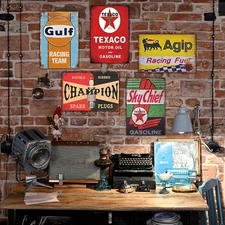 Metal Tin Sign Retro Garage for Men Wall Decor Old Car Shop 8x12
