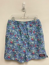 Vineyard Vines SIZE 16 Blue Seafoam/Pink Fish Boy's Swim Trunks