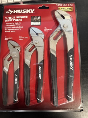 #ad HUSKY 3 PC Groove Joint Pliers 6quot; 8quot; 10quot; 1013 957 642 *NEW* $23.00