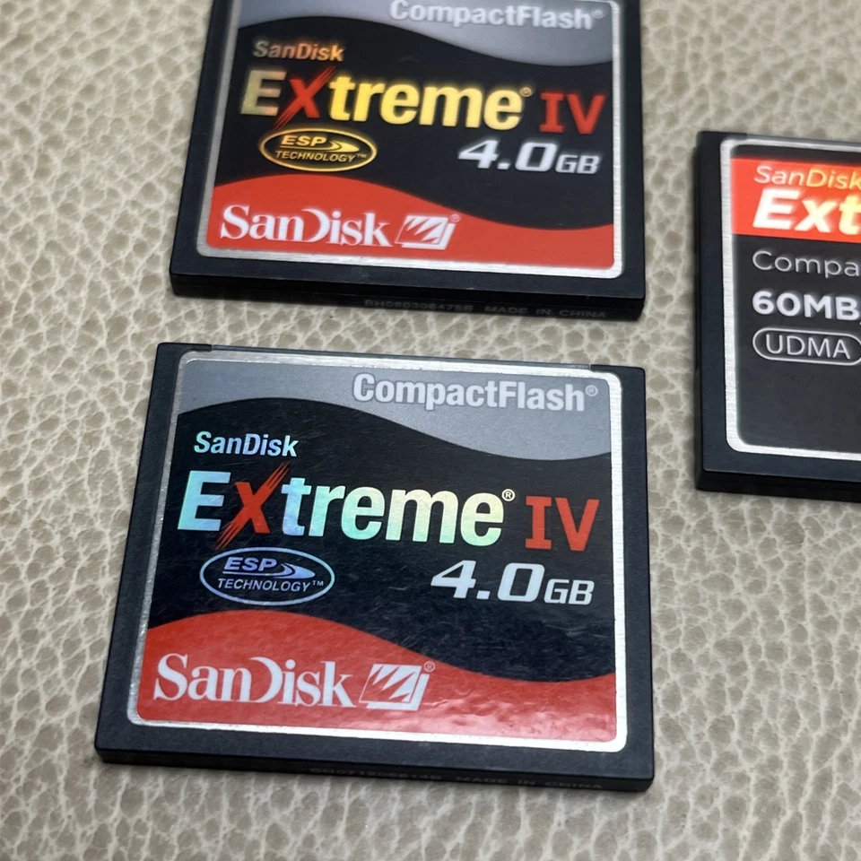 2 Sandisk 4GB Extreme IV Compact Flash Cards + 1 Extreme 8GB - Image 2 of 4
