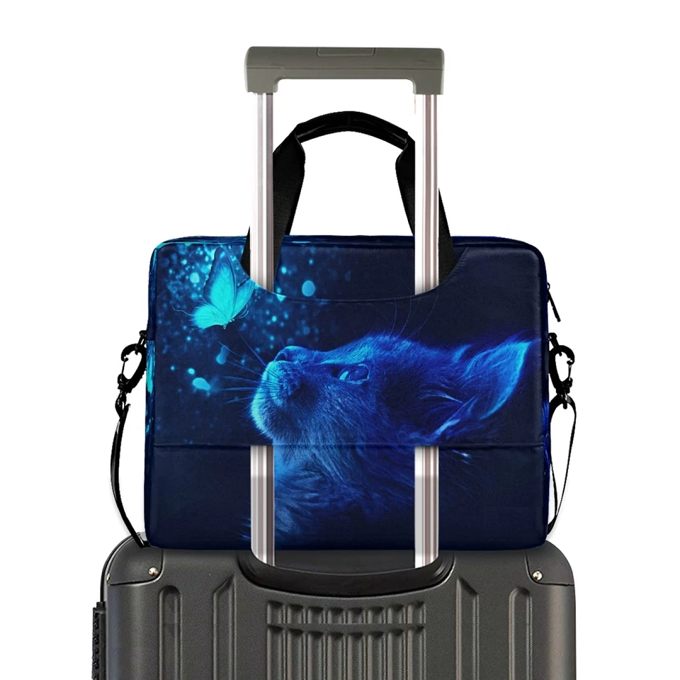 Estuche Maletín para Hombre Gato Mariposa Azul Claro para Laptop Mensajero con... Foto 2 de 4