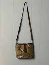 Patricia Nash Irving Buckle European Map Print Crossbody and Handheld Satchel
