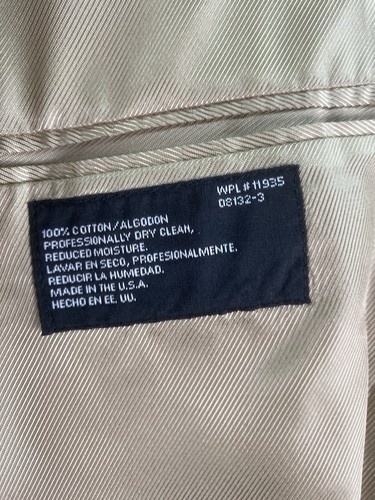 Vintage Stafford Sport Coat 46 XL Beige Cotton Corduroy Designer Premium USA - Picture 10 of 14